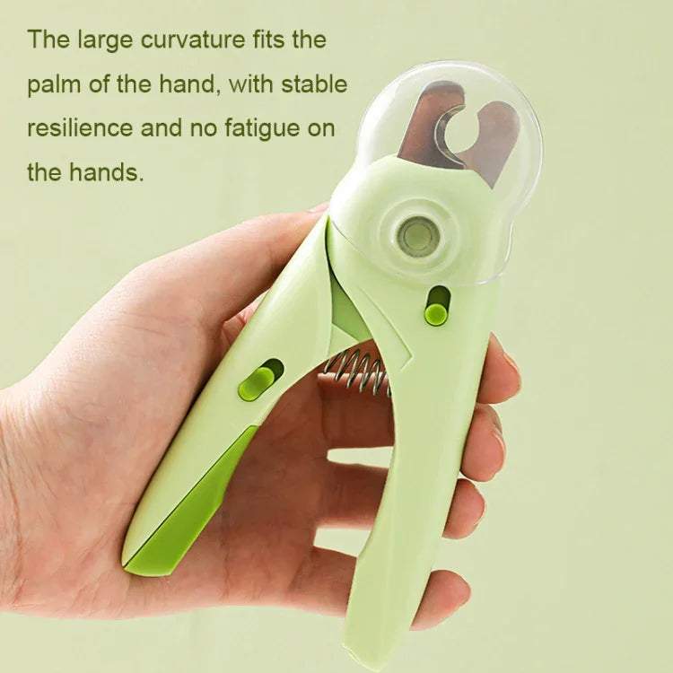 LED Pet Nail Clippers Dog and Cat Nail Clippers with Nail Polisher, White, Green