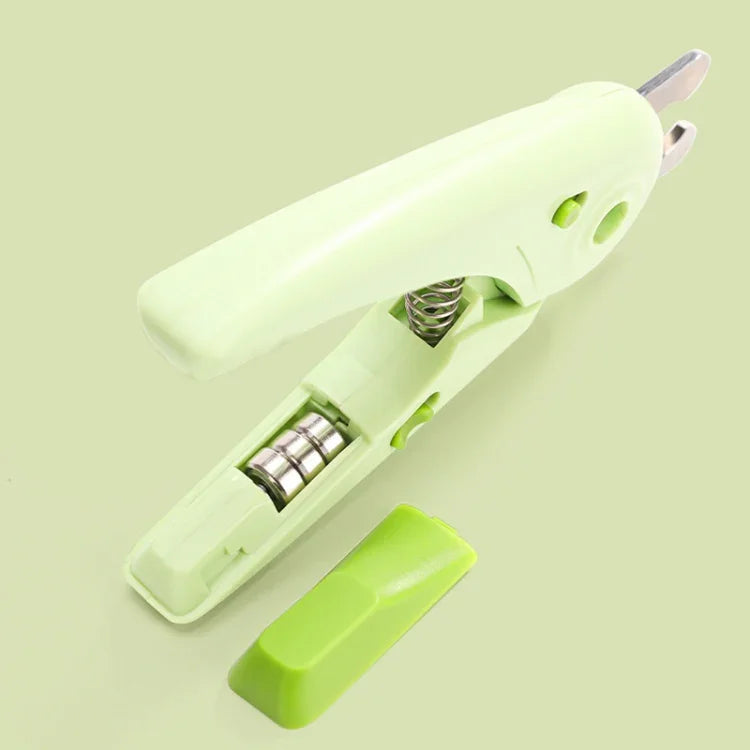 LED Pet Nail Clippers Dog and Cat Nail Clippers with Nail Polisher, White, Green
