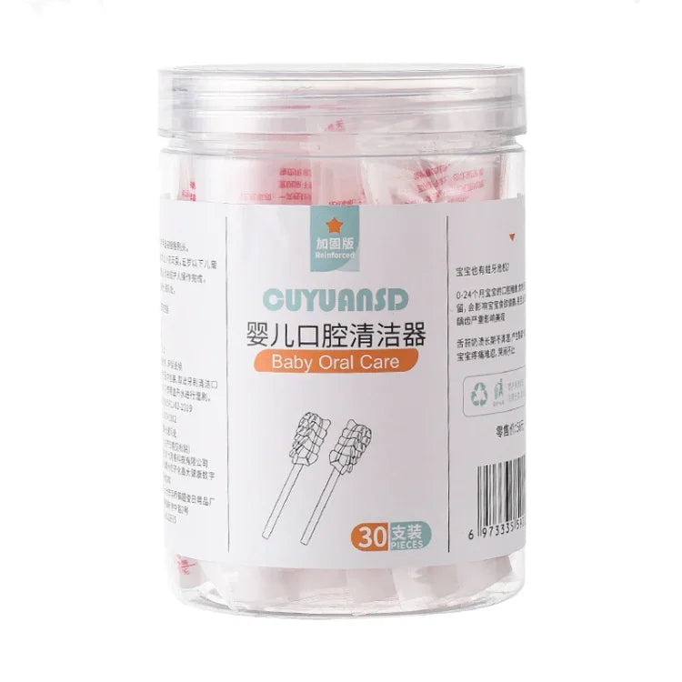 CUYUANSD 30pcs/can Baby Oral Cleaner Tongue Cleaning Gauze Swab, Classic
