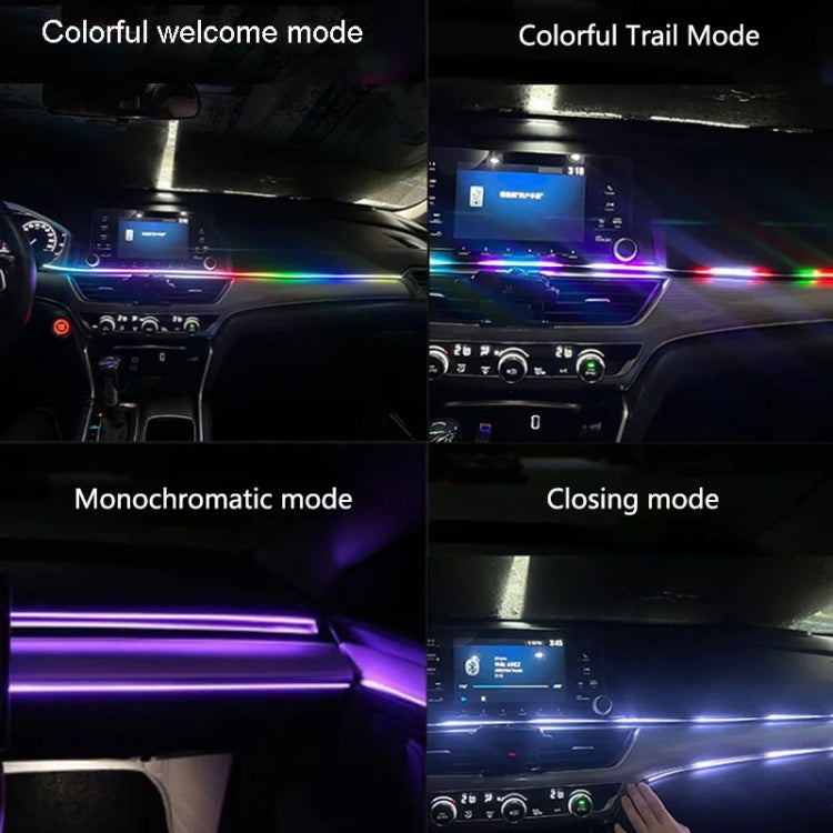 Car Interior Fiber Optic Cold Light RGB Ambient Lamp Center Phantom Footwell Atmosphere Lights, One To One 110cm, One To Two 110cm+35cm