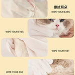 KIMHOME Pet No-Rinse Gloves Wipes Dogs Cats Bathing Deodorizing Cleaning Dry Cleaning Pet Supplies, 6pcs /Pack