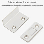 90 Degree No-Punch Invisible Door Suction Thin Section Wardrobe Sliding Door Magnetic Suction, Silver, Black