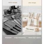 Cream Style Kitchen Storage Rack Knife Holder Chopping Board, Pot Lid Rack, Knife Rack, 2 In 1