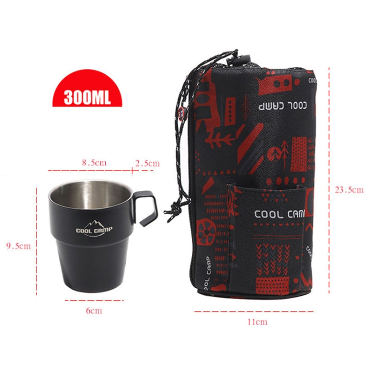 COOL CAMP CF-519 Outdoor Camping 304 Stainless Steel Coffee Cup Thermal Insulation Anti-Scald Double Vacuum Mugs, 4 In 1 Set