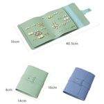 Book Shaped Jewelry Bag Large capacity Travel Portable Multifunctional Earring Storage Bag, Blue, Green, Pink