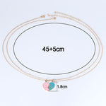 BEST FRIEND Love Lockbone Chain Matching Heart Pendant Friendship Card Necklace
