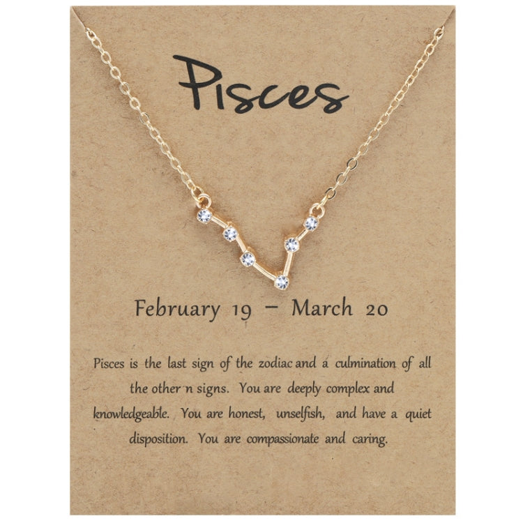 12 Zodiac Signs With Diamonds Necklace Card Rhinestones Collarbone Chain Pendant, Scorpio Golden, Sagittarius Golden, Capricorn Golden, Taurus Golden, Pisces Golden, Leo Golden, Libra Golden, Cancer Golden, Aquarius Golden, Virgo Golden, Aries Golden  ...