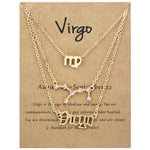 3 In 1 12 Zodiac Signs Necklace Set Retro Alphabet Symbols With Diamonds Jewelry Set, Scorpion Golden, Sagittarius Golden, Capricorn Golden, Taurus Golden, Pisces Golden, Leo Golden, Libra Golden, Cancer Golden, Aquarius Golden, Virgo Golden, Aries Gol...