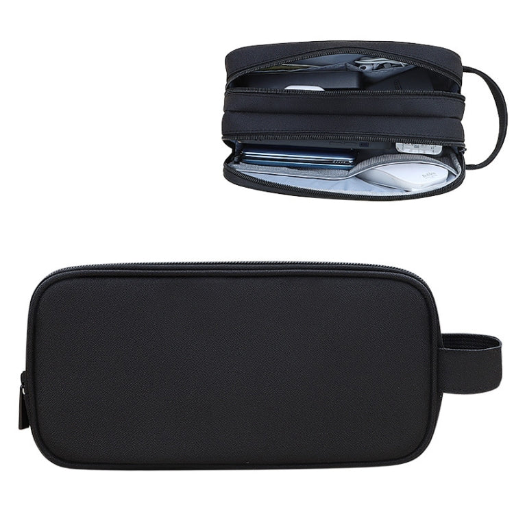 SM09 Double-layer Large Capacity Digital Accessories Storage Bag, Gray, Black, Navy Blue, Dark Gray