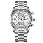 BINBOND B6022 30m Waterproof Luminous Multifunctional Quartz Watch, Leather-White Steel-Blue, Leather-White Steel-White, White Steel-White, Black Steel-Black, Black Steel-Blue