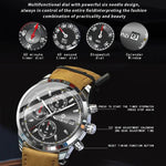 BINBOND B6022 30m Waterproof Luminous Multifunctional Quartz Watch, Leather-White Steel-Blue, Leather-White Steel-White, White Steel-White, Black Steel-Black, Black Steel-Blue