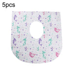 5pcs Disposable Nonwoven Toilet Pad Portable Hotel And Traveling Cartoon Universal Cushion, Dinosaur, Mermaid