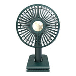 Car Clip-On Rechargeable Electric Oscillating Head Fan With Light