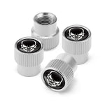 4pcs /Set Skeleton Car Tire Universal Aluminum Valve Cap, Black, Silver