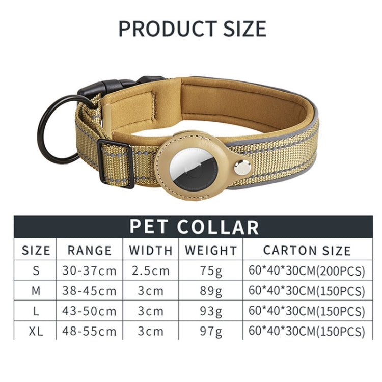 For AirTag 2nd Gen / AirTag 1st Gen Tracker Dog Collar Neoprene Lining Reflective Pet Collar, S, M, L, XL