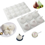 Swirl Mousse Cake Mold Chocolate Baking French Dessert Onion Shape Silicone Mold, GT-105 Single, GT-106 6 Cavity, GT-9 15 Cavity