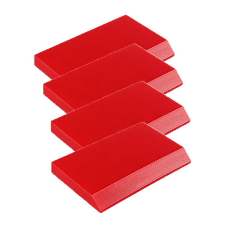 4pcs Car Cleaning Glass Water Film Soft Rubber Scraper, Short Red, Long Red, Short  Orange, Long Orange