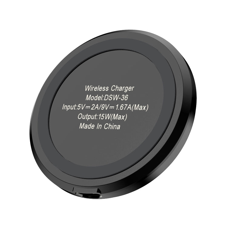 DSW-36B Mobile Phone Wireless Charger Mini 15W Fast Charging Type-C Round QI, DSW-36B