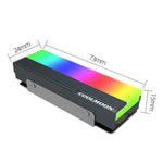 COOLMOON CM-M2A M.2 2280 Solid State Drive Cooler 5V ARGB Hard Drive Heatsink, CM-M2A