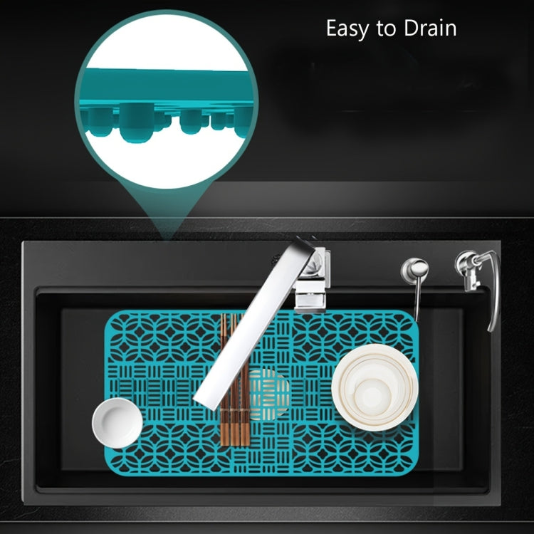 Silicone Sink Mat Cuttable Sink Pad Kitchen Cabinet Mat Dish Drainer Mat 66 x 35cm