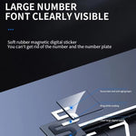 Metal Hidden Temporary Parking Number Plate Ornaments, Single Number Gray, Single Number Silver, Dual Number Gray, Dual Number Silver
