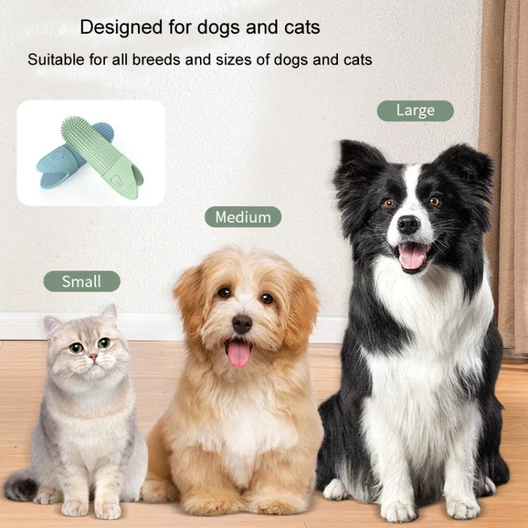 Pet Finger Toothbrush Cats Dogs Silicone Toothbrush Pet Oral Cleaning Care Tool