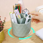 Desktop Rotating Pen Holder Large Capacity Stationery Storage Box Makeup Brush Storage Bucket