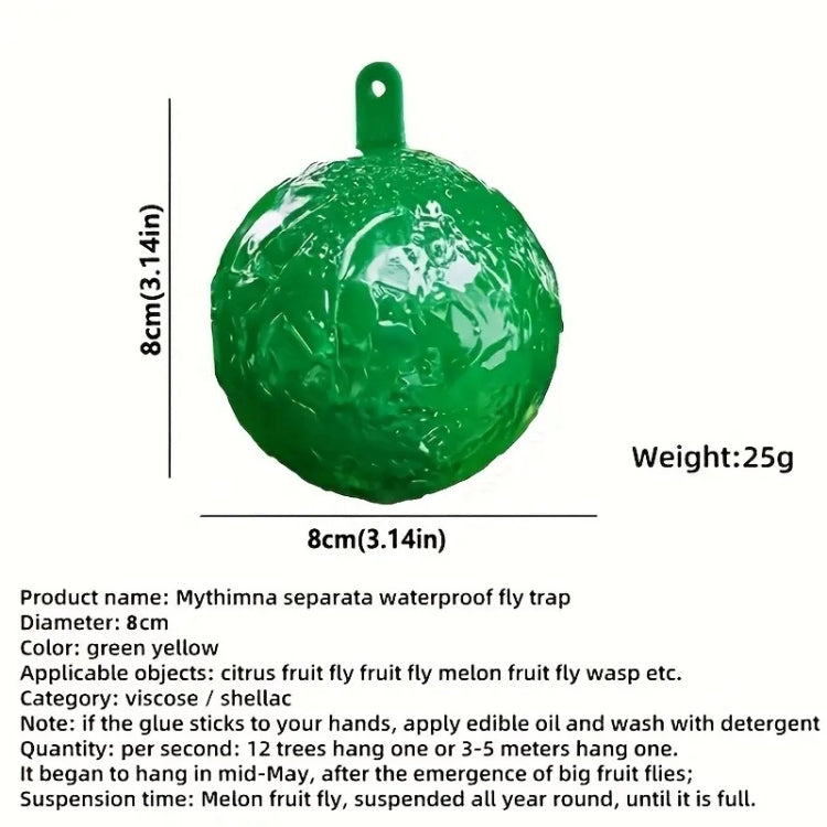 Outdoor Fruit Fly Mosquito Citrus Trap Sticky Ball, Green
