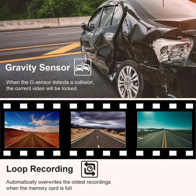 High-Definition Night Vision Driving Recorder, Dual Recording No WIFI, Triple Recording No WIFI, Triple Recording With WIFI Mobile Playback