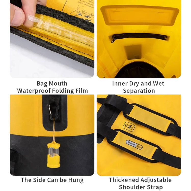 Naturehike Wet Dry IPX6 Waterproof Bag Outdoor Seaside Diving Swimming Rafting Equipment, 20L Khaki, 20L Yellow, 30L Khaki, 30L Yellow, 40L Khaki, 40L Yellow