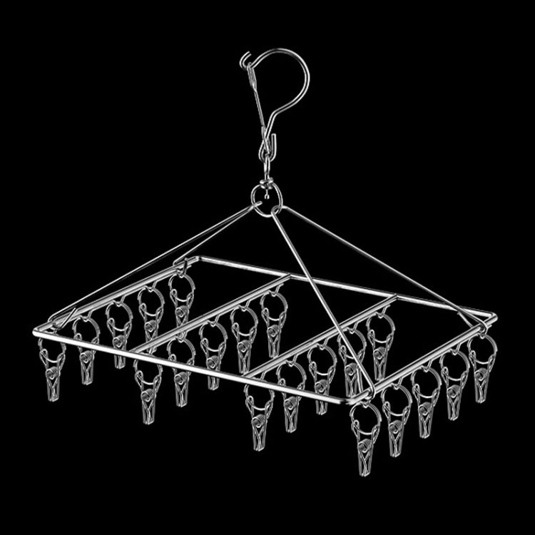 Square Socks Drying Hanger Stainless Steel Multifunctional Windproof Drying Rack, 24x30cm 20 Clips, 35x27cm 30 Clips, 35x27cm40 Clips, 40x30cm 40 Clips, 40x25cm 50 Clips, 40x25cm 60 Clips