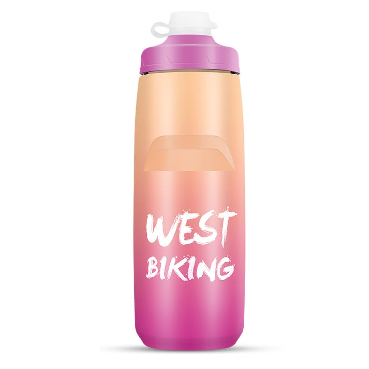 WEST BIKING 750ML Bicycle Water Bottle Portable Outdoor Cycling Water Cup, White Pink Gradient, Black Gray Gradient, Blue Gradient, Dark Green Gradient, Green Pink Gradient, Yellow Green Gradient, Black Green Gradient, Black Red Gradient