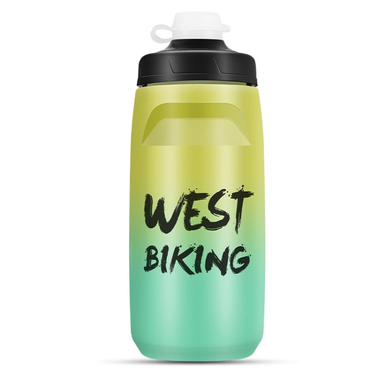 WEST BIKING 620ML Bicycle Water Bottle Portable Outdoor Cycling Water Cup, White Pink Gradient, Black Gray Gradient, Blue Gradient, Dark Green Gradient, Green Pink Gradient, Yellow Green Gradient, Black Green Gradient, Black Red Gradient
