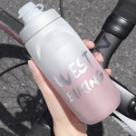 WEST BIKING 620ML Bicycle Water Bottle Portable Outdoor Cycling Water Cup, White Pink Gradient, Black Gray Gradient, Blue Gradient, Dark Green Gradient, Green Pink Gradient, Yellow Green Gradient, Black Green Gradient, Black Red Gradient