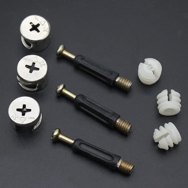 3 In 1 Screw Connector Furniture Link Fixer Closet Eccentric Wheel Nut Connection Fastener, 10pcs 40mm, 10pcs 35mm