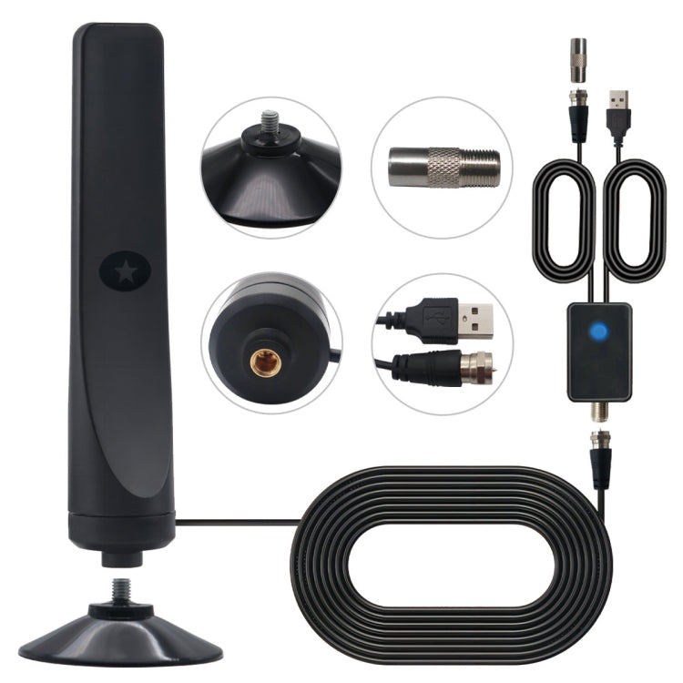 4K 1080P Indoor Digital TV Antenna For Local Channels 50 Miles Range With Amplifier Signal Booster, 50 Miles 20dBi HDTV-T2