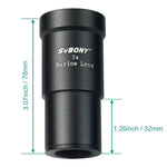 SVBONY F9102A 1.25 Inch 5x Multiplier Astronomical Telescope Accessories, F9102A