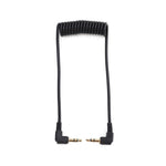 3.5mm Stereo Car Audio Cable PU Gold-plated Elbow Spring Cable