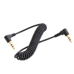 3.5mm Stereo Car Audio Cable PU Gold-plated Elbow Spring Cable