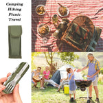 SY-FT008 7-in-1 Multifunctional Outdoor Camping Portable Folding Tableware Combination