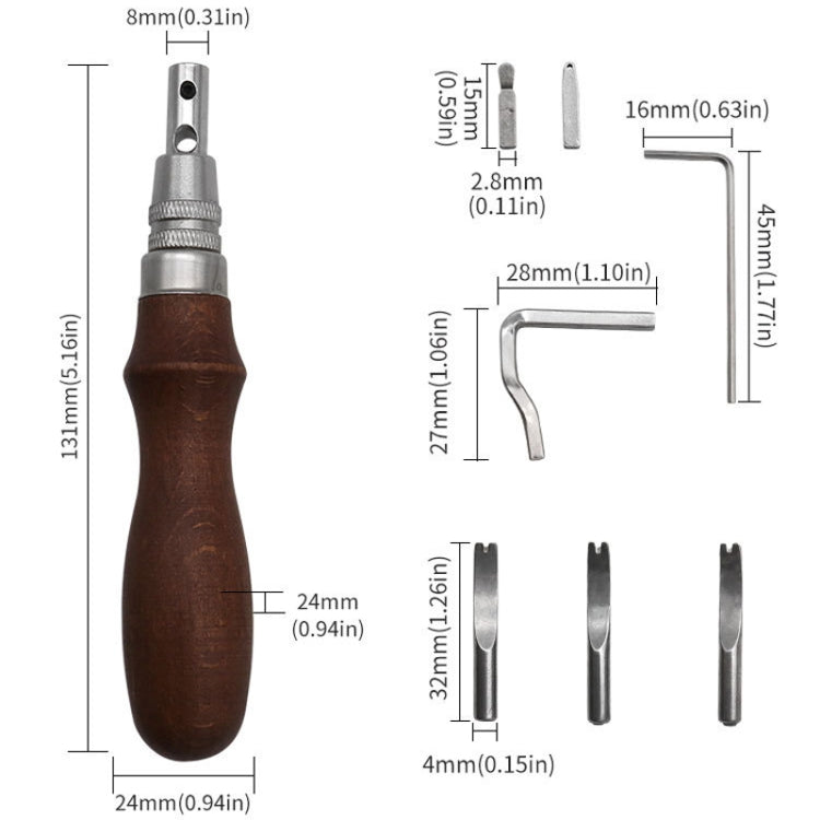 7 In 1 Leather Edge Presser Groove Cutter Edge Trimmer