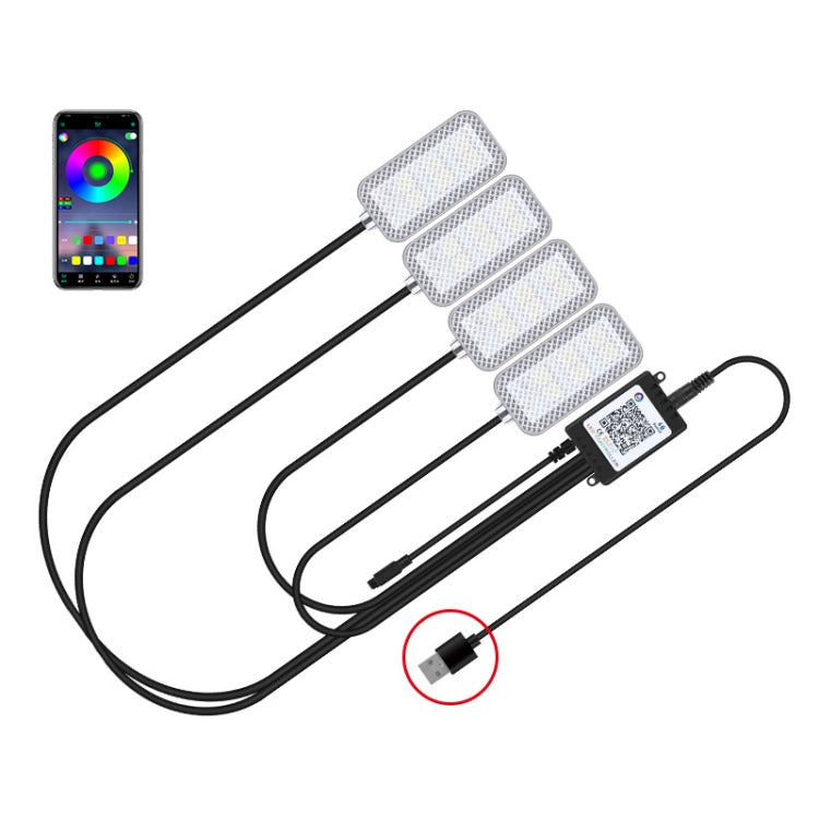 Eight-Color LED Voice Control Car Music Rhythm Atmosphere Light, 5V USB Remote Control, 5V USB APP, 5V USB APP + Remote Control, 5V USB With Switch Remote Control, 5V USB With Switch APP, 5V USB With Switch APP + Remote Control                         ...
