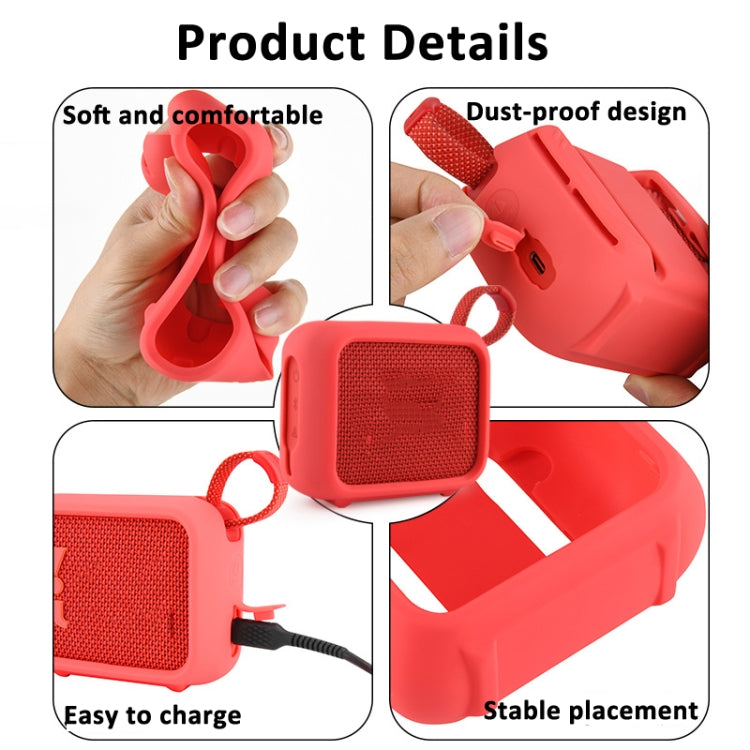 For JBL Go 4 Speaker Silicone Cover With Fixing Strap for Bike Golf Cart