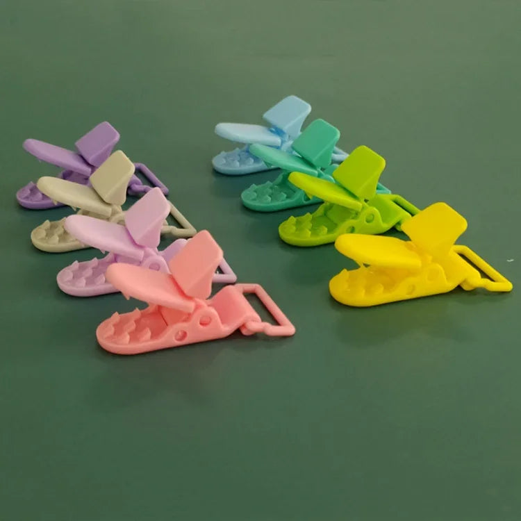 10pcs Baby Pacifier Anti-drop Chain Clips Cartoon Crocodile Clips Pacifier Clamps