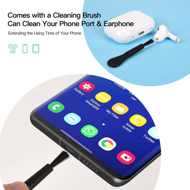 USB-C Charging Port Phone Dust Plug Lanyard Cleaning Brush Set