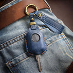 Hallmo For Peugeot Django 150 Motorcycle Natural Cowhide Key Protective Cover