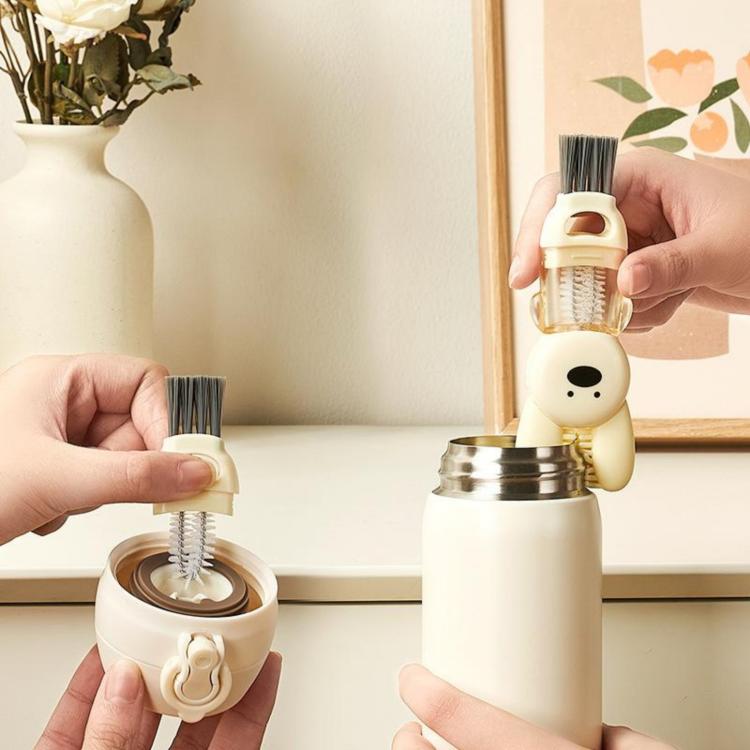 3 In 1 Cup Brush Rabbit Multifunction Crevice Bottle Insulated Mug Groove Rubber Ring Cleaning Brush