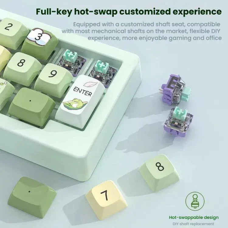 MKESPN W908 Wireless Tri-Mode Hot-Swappable Macro-Defined RGB Backlit Gaming Mechanical Keypad