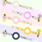 For AirTag 2nd Gen / AirTag 1st Gen Tracker Silicone Cover Small Daisy Pet Collar Dog Collar With Bell And Front Back Film