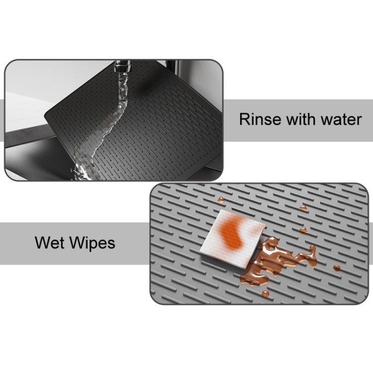 Large Silicone Stovetop Protective Mat Kitchen Countertop Dish Drainage Stain Prevention Pad, 71 x 50 x 0.3cm